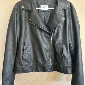 RACHEL Rachel Roy Charcoal Leather Jacket